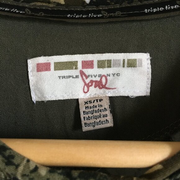 Triple Five Soul NYC Soft Button Down Floral Camo Military Dress - Picture 10 of 16